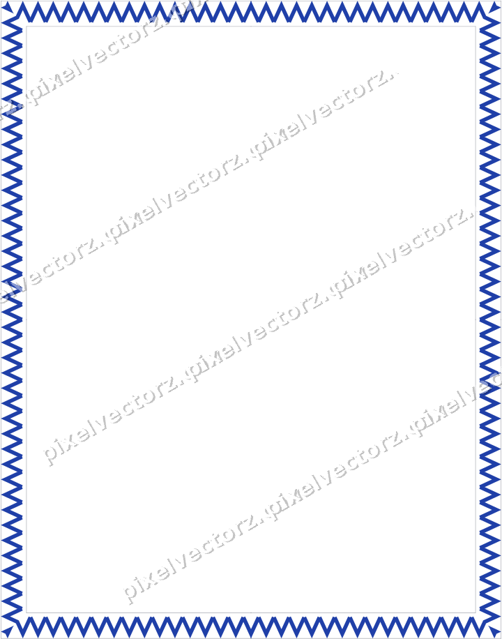 Decorative picture frame border in amber and blue with zigzag
