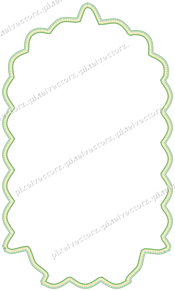 Decorative line art frame in lime and yellow with label plaque