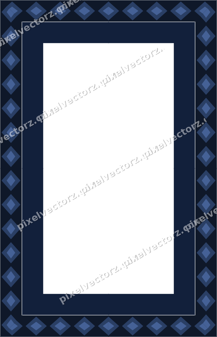 Decorative picture frame border in dark blue with diamond band