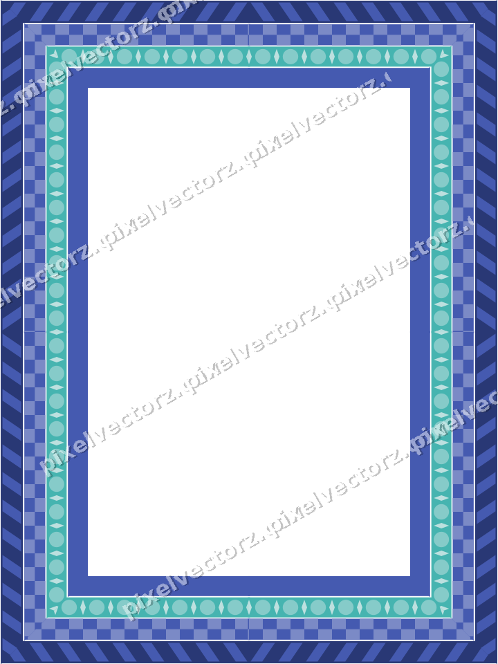 Decorative picture frame border in blue and cyan with egg and dart