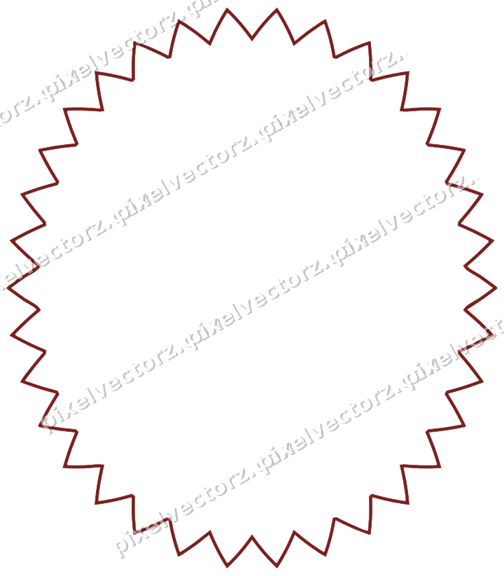 Decorative line art frame in dark red and dark green with oval
