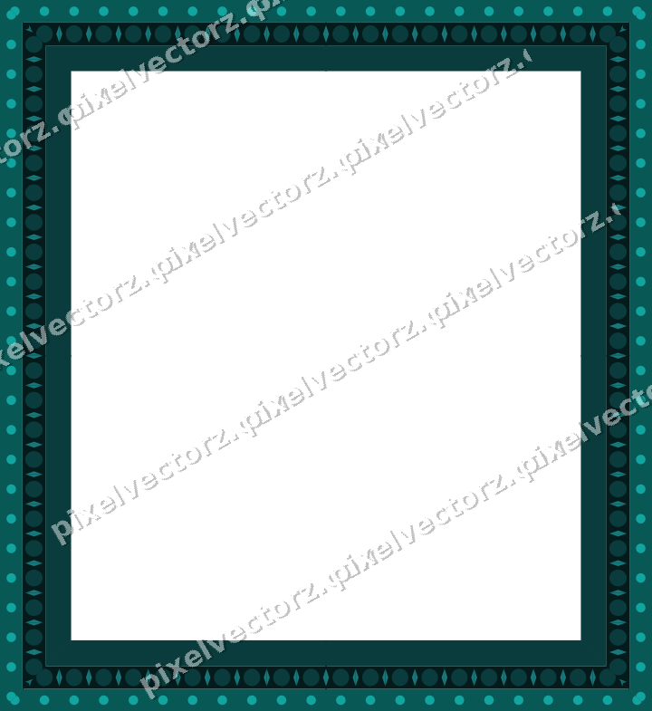 Decorative picture frame border in orange and teal with egg and dart