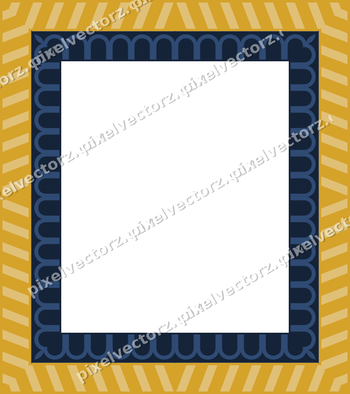 Decorative picture frame border in dark blue with diagonal band