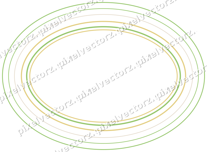 Decorative line art frame in lime and yellow with oval