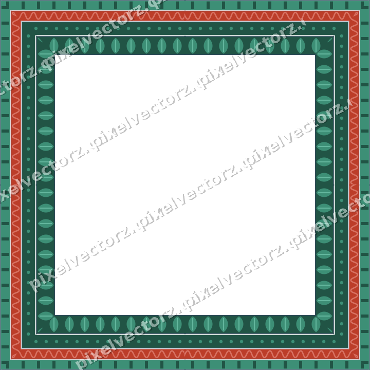 Decorative picture frame border in amber and green with wave band