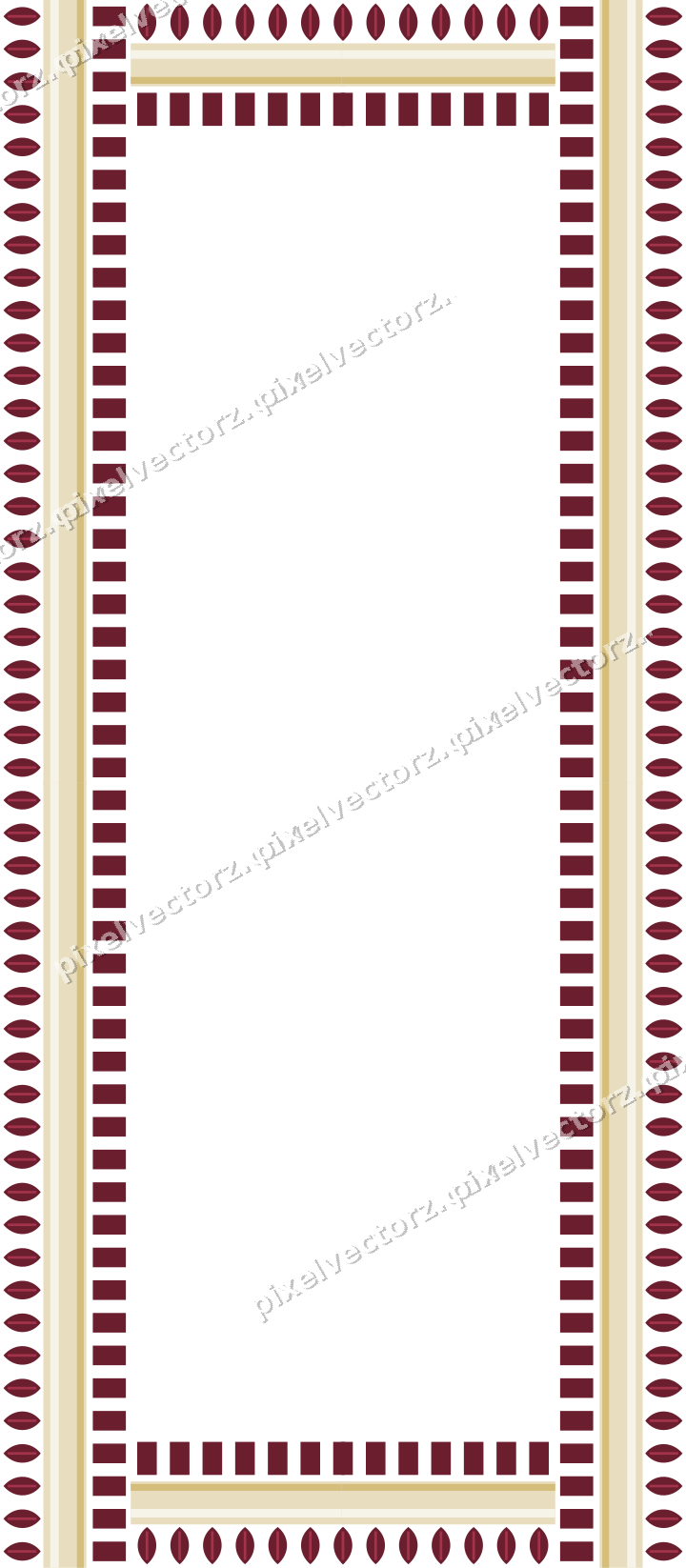Decorative picture frame border in dark pink with leaf moulding