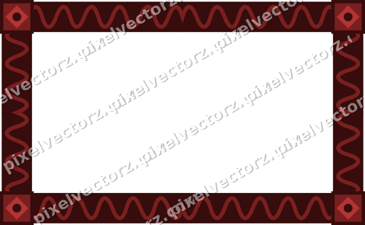 Decorative picture frame border in dark red with wave band