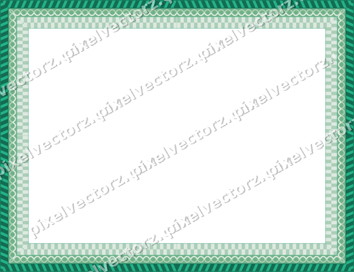 Decorative picture frame border in green and teal with diagonal band