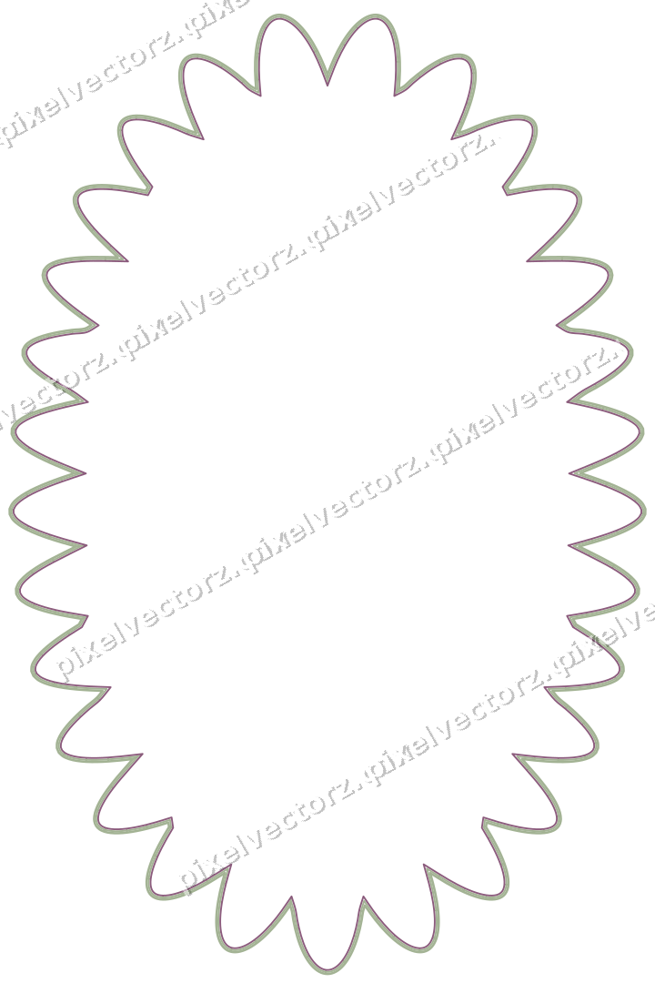 Decorative line art frame in dark magenta and lime with oval