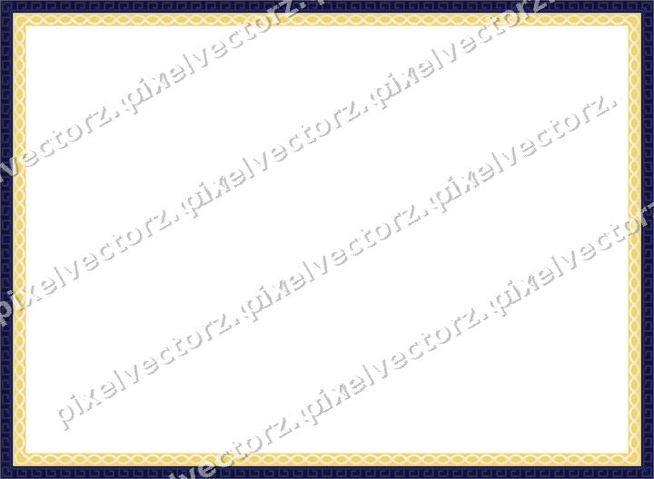 Decorative picture frame border in dark blue and amber with greek key