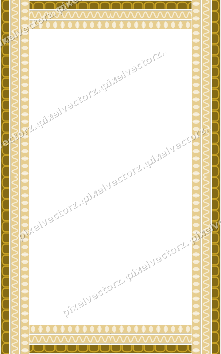 Decorative picture frame border in dark green and amber with wave band