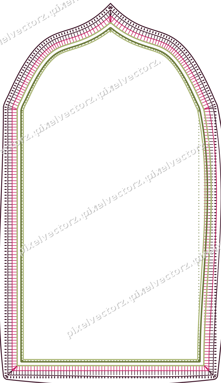 Decorative line art frame in lime and pink with label plaque