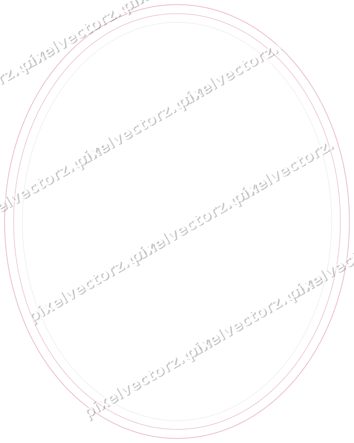 Decorative line art frame in pale pink and pale red with oval