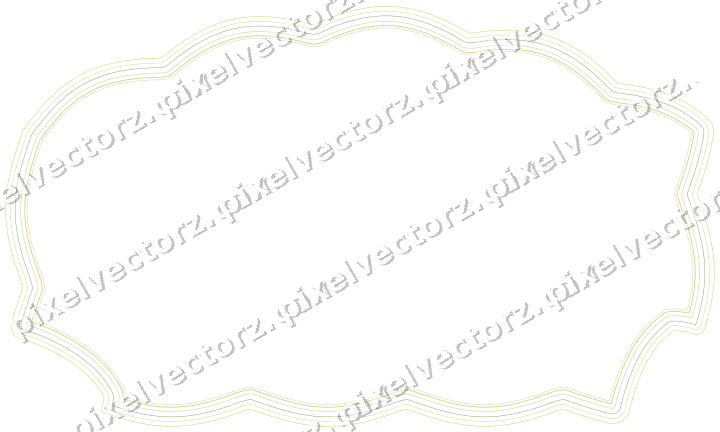 Decorative line art frame in lime and yellow with label plaque