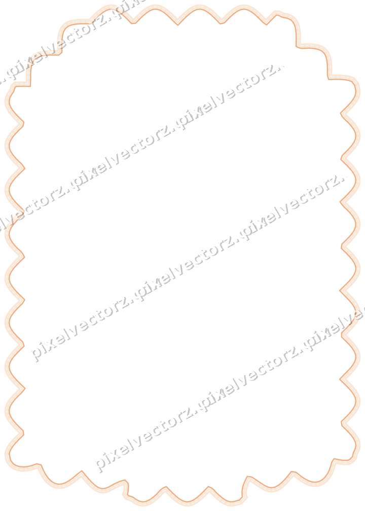 Decorative line art frame in blue and orange with label plaque