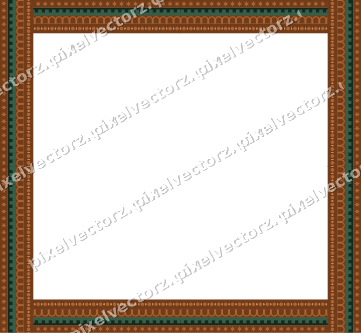 Decorative picture frame border in dark green with star band