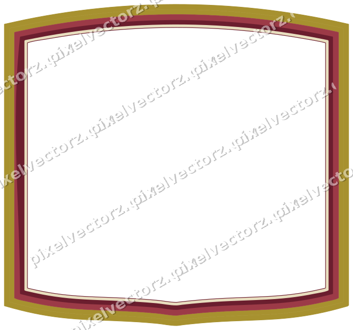 Decorative line art frame in dark pink and red with label plaque