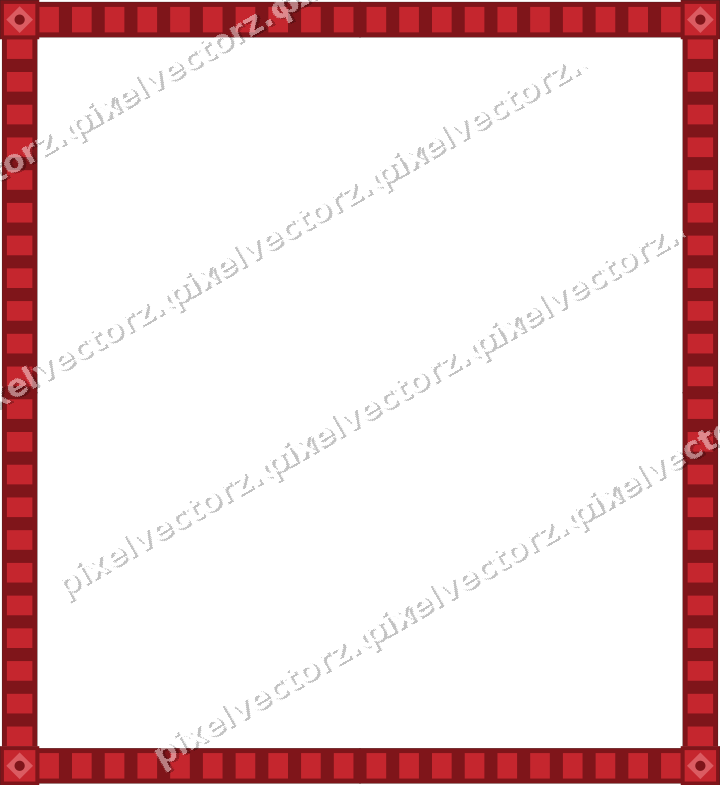 Decorative picture frame border in dark green and red with dentil