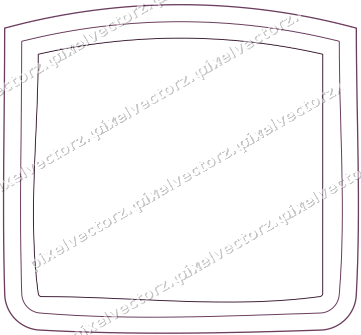 Decorative line art frame in dark magenta and amber with label plaque