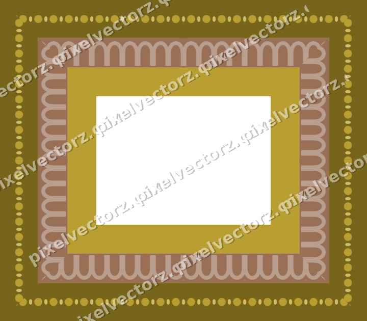 Decorative picture frame border in amber with arcade frieze