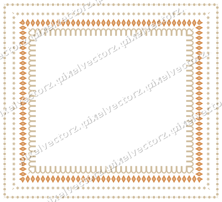 Decorative picture frame border in orange and amber with diamond band