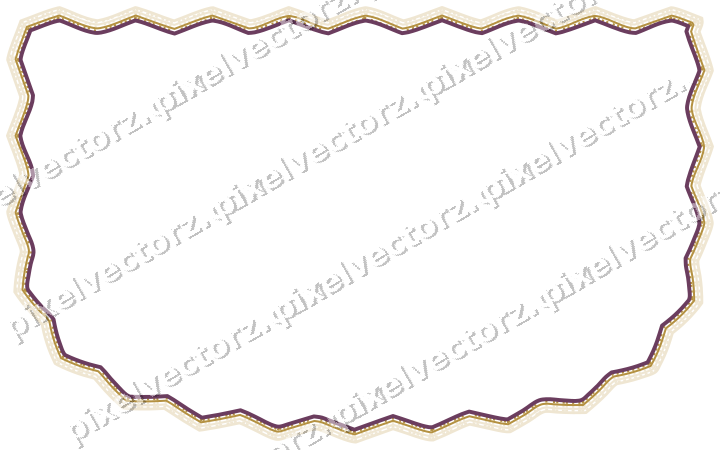 Decorative line art frame in dark magenta and amber with shield