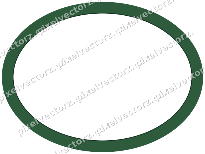 Decorative line art frame in dark green and amber with oval