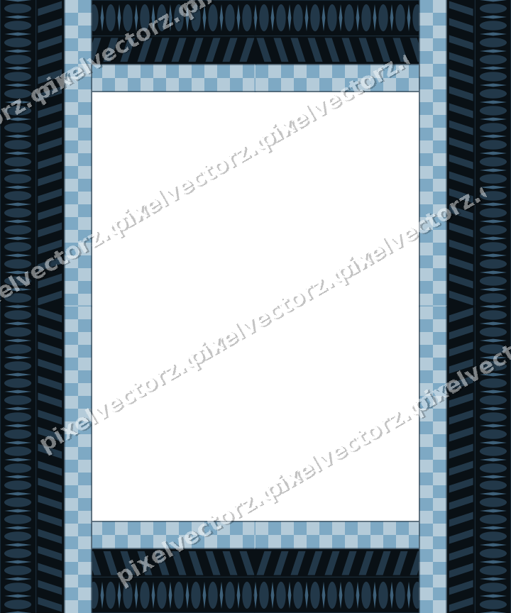 Decorative picture frame border in orange and cyan with diagonal band