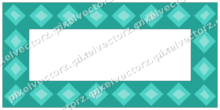 Decorative picture frame border in orange and teal with diamond band