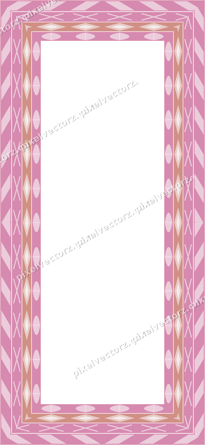 Decorative picture frame border in pale pink with diamond band