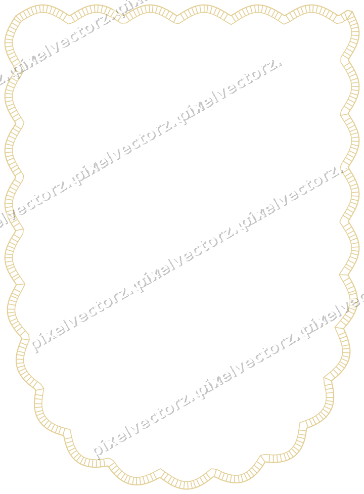 Decorative line art frame in red and orange with shield