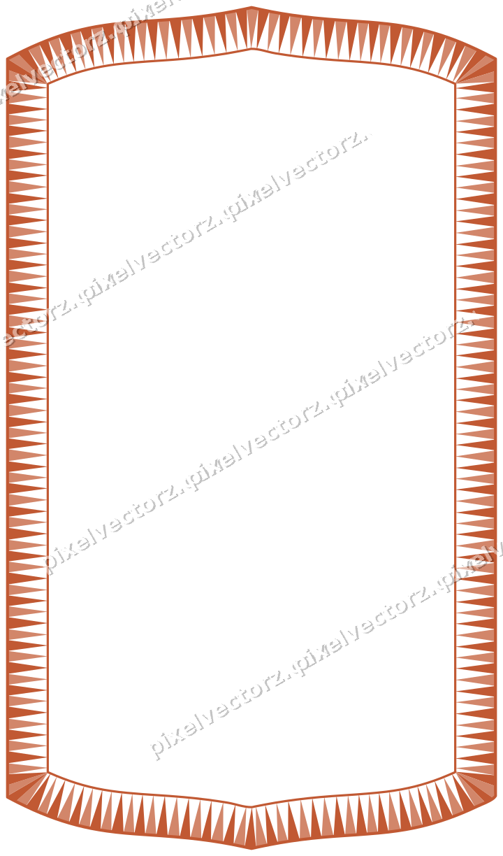 Decorative line art frame in orange and amber with label plaque