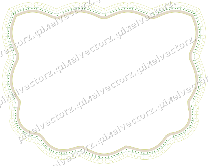 Decorative line art frame in lime and yellow with shield