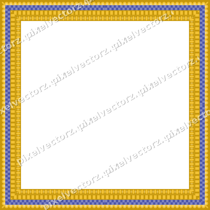 Decorative picture frame border in dark blue and amber with scale band