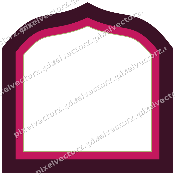 Decorative line art frame in lime and pink with label plaque