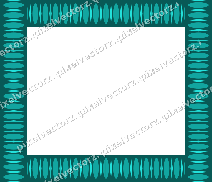 Decorative picture frame border in orange and teal with egg and dart