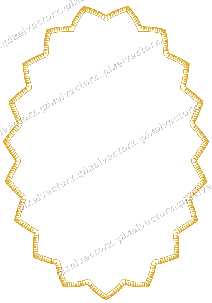 Decorative line art frame in amber and purple with oval