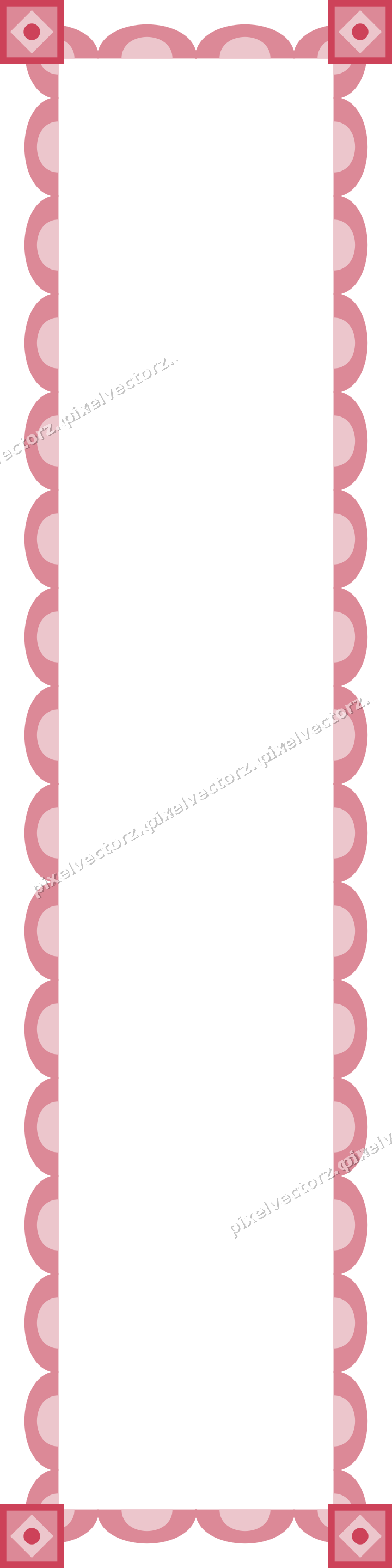 Decorative picture frame border in red and orange with scale band