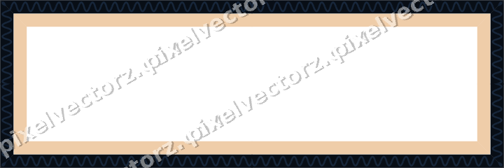 Decorative picture frame border in dark blue and orange with wave band