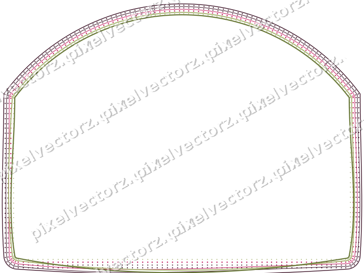 Decorative line art frame in lime and pink with label plaque