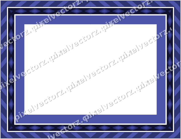 Decorative picture frame border in dark blue with diagonal band