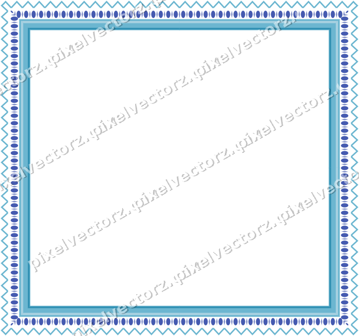 Decorative picture frame border in blue and cyan with egg and dart