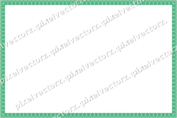 Decorative picture frame border in green and teal with arcade frieze