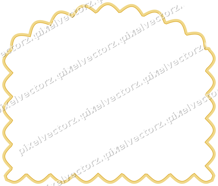 Decorative line art frame in amber and purple with label plaque