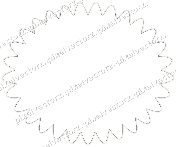 Decorative line art frame in dark red and dark green with oval