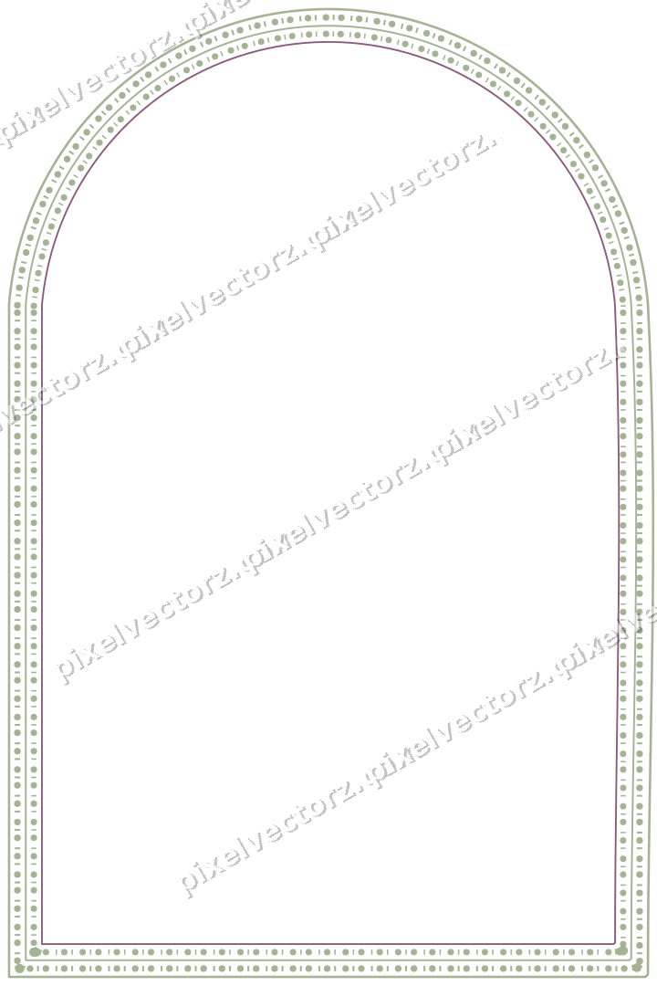 Decorative line art frame in dark magenta and lime with label plaque