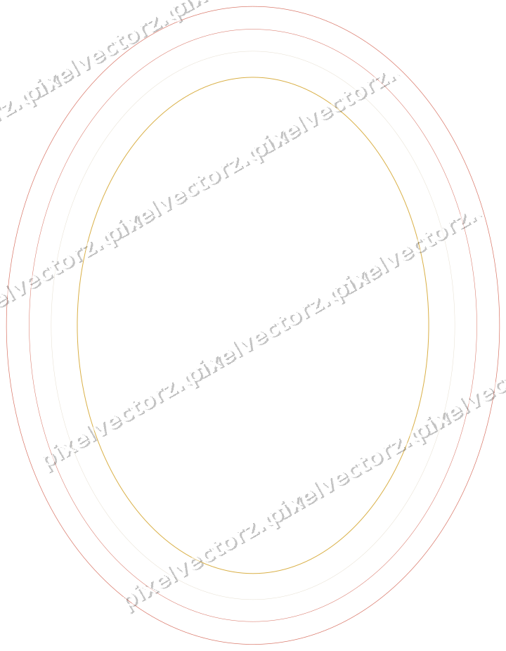 Decorative line art frame in amber and green with oval