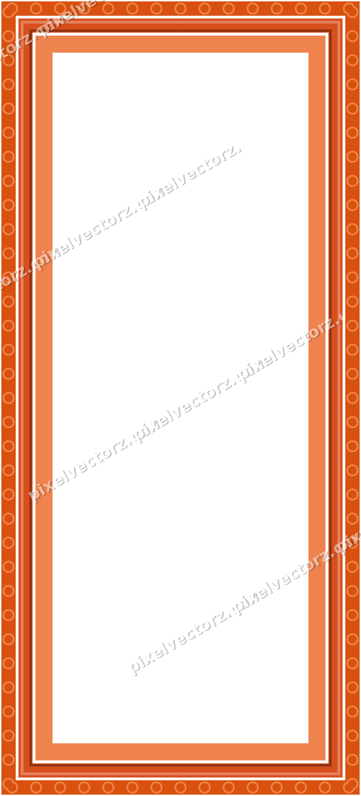 Decorative picture frame border in orange and teal with ring chain