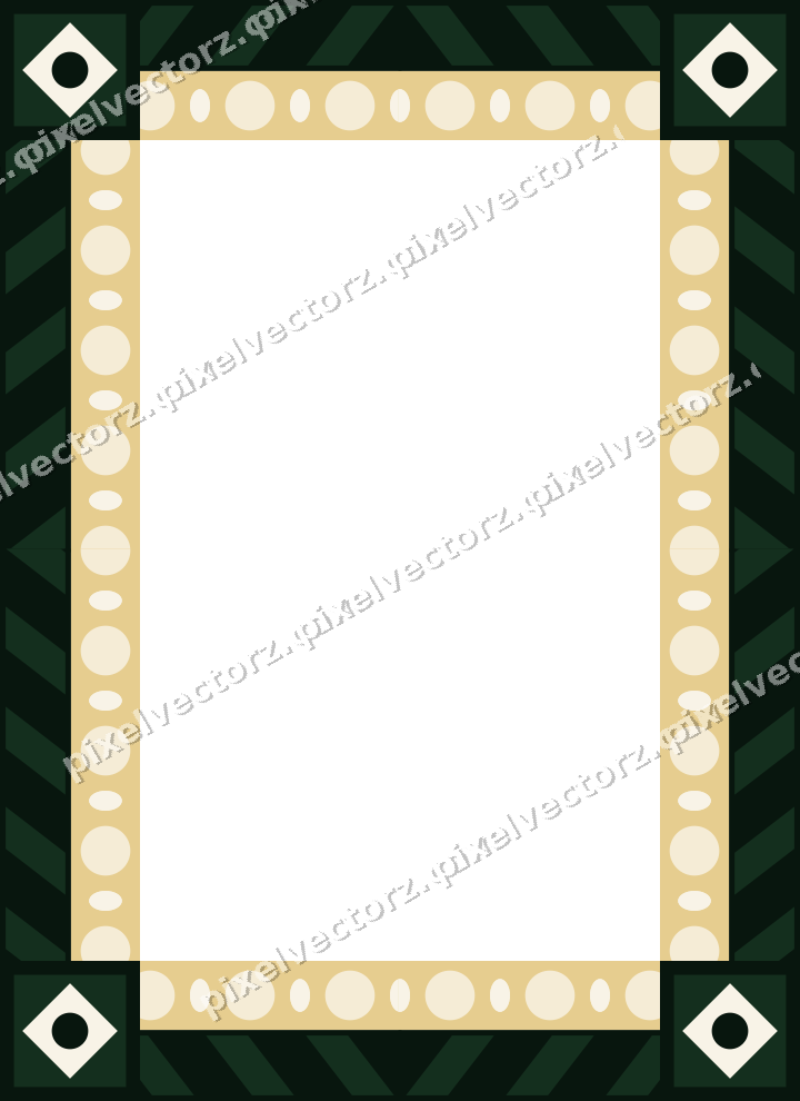 Decorative picture frame border in dark green with diagonal band