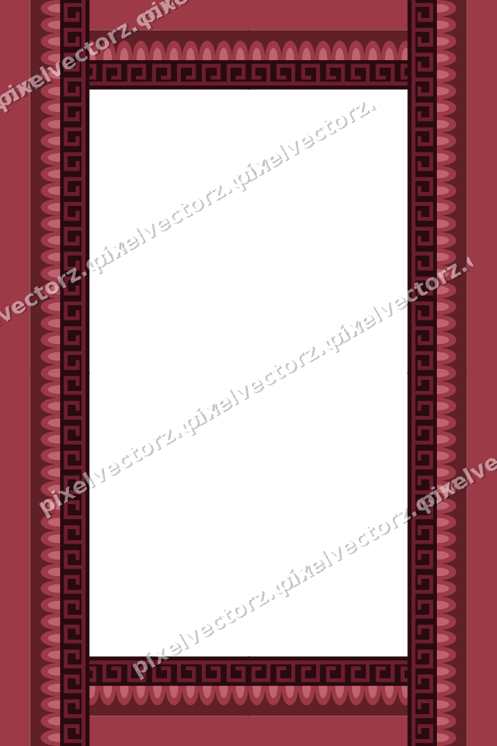 Decorative picture frame border in dark pink and red with scale band